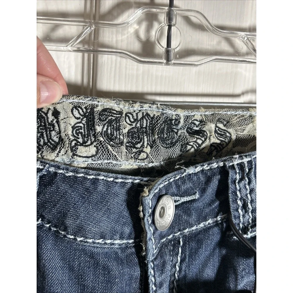 Witness Wear Lace Pocket Jeans Womens‎ Bootcut Blue Denim Size 14  Waist 32